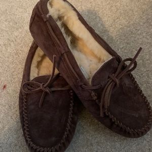 UGG Women’s Dakota Wool-Lined Suede Slippers